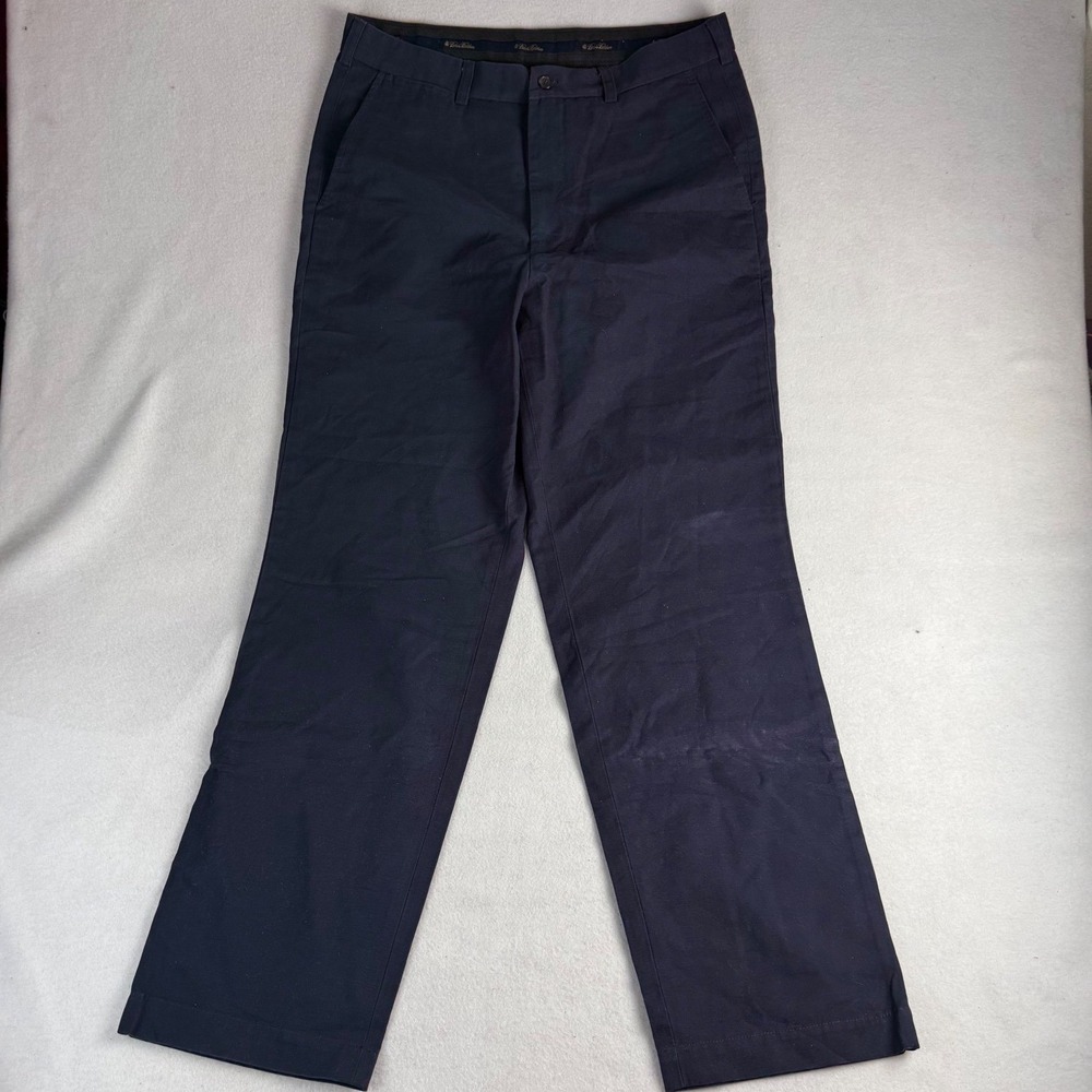 Brooks Brothers‎ Men's 34x32 Navy Blue Cotton Chino Pants Straight Leg Trousers